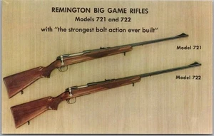 Vintage REMINGTON BIG GAME RIFLES Advertising Postcard "Models 721 and 722" - Picture 1 of 2