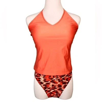 Bobbie Brooks Cheetah Animal Print 2pc Tankini Swimsuit MEDIUM Beach Vacation - Image 1 of 4