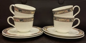 Set of 4 Espresso/Demitasse Hutschenreuther BROCADE Leonard Paris Cup & Saucers - Picture 1 of 14