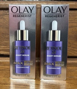 Two Olay Regenerist Retinol 24 Night Serum MAX 1.3 fl oz Vitamin B3+ NIB - Picture 1 of 8