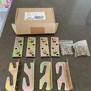 Bed  Rail Corner Brackets Heavy Duty Non-Mortise Bed Rail Fittings - Picture 1 of 4