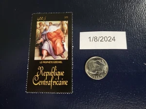 Michelangelo Maler Der Prophet Hesekiel 2011 Republique Centrafricaine Briefmarke - Bild 1 von 1