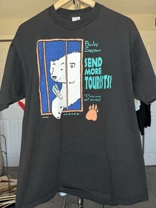 Vintage 90’s Alaska Send tourists bear Binky animal outdoors black XL Shirt - Picture 1 of 3
