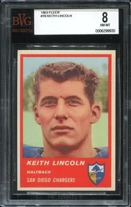 1963 Fleer #70 Keith Lincoln RC BVG 8 San Diego Chargers Hall of Fame - Picture 1 of 1