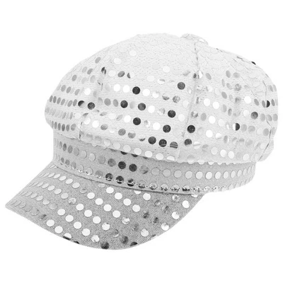  Cappello con paillettes da discoteca retrò: berretto con glitter per feste a - Immagine 1 di 4