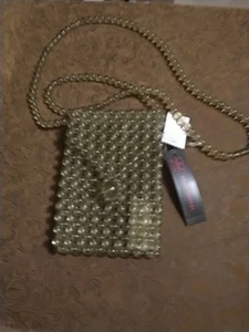 No Boundaries Cross body green Color Beaded Purse/Long Straps Phone NWT - Photo 1 sur 3