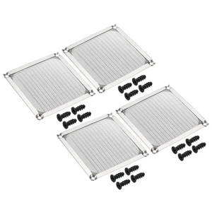 92mm Lüfter Filter Gitter mit Schrauben 4Pack Rahmen Netz Abdeckung Silber - Bild 1 von 6