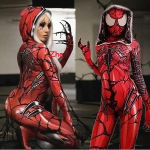 Sexy Venom Female Costumes Women Spiderman Adult Halloween Party Cosplay Costume - Picture 1 of 14