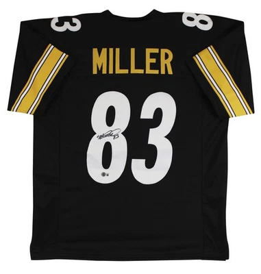 Camiseta Heath Miller Auténtica Firmada Negra Estilo Profesional Autografiada BAS Testigo Foto 1 de 3