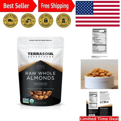 Свежий сырой органический миндаль 2 фунта - без ГМО, многоразовый, идеально подходит для приготовления пищи - Изображение 1 из 4