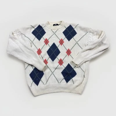 Vintage Structure Argyle Sweater 90s Grandpa Golf Men’s Medium Preppy - Image 1 of 4