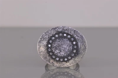 Silpada Sterling Silver R1977 Cosmic Cubic Zirconia Disc Band Ring 925 Sz: 6 - Image 1 of 4