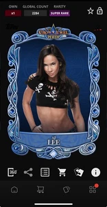 DIGITAL TOPPS WWE SLAM 25 AJ Lee BLUE SAPPHIRE JEWEL DIE-CUT SUPER RARE Read - Picture 1 of 3
