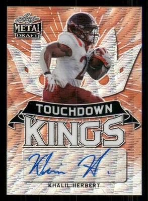 2021 Leaf Metal Draft Touchdown Kings Wave Orange #TKKH2 Khalil Herbert /4 - Image 1 of 2