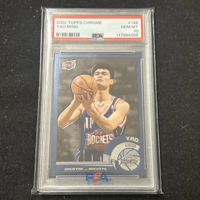 2002 Topps Chrome #146 Yao Ming Rookie Rockets PSA 10 Gem Mint English - Image 1 of 2