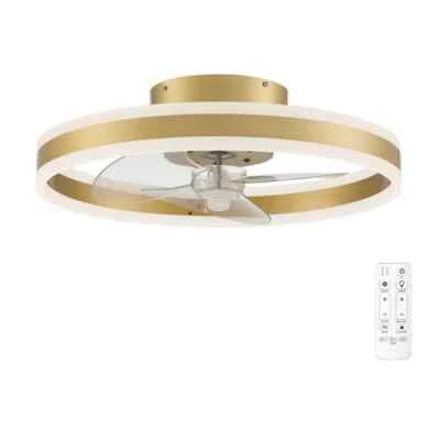 Hampton Bay Preen 20 in. Integrated LED CCT Indoor Gold Ceiling Fan - Image 1 of 4