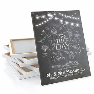Letrero personalizado de orden del día/línea de tiempo de boda con pizarra Festoon - Imagen 1 de 1