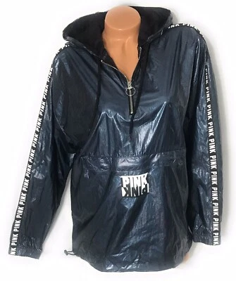 Victoria Secret ROSA Chaqueta Anorak Cortavientos Sudadera con Capucha Talla M/L Foto 1 de 4