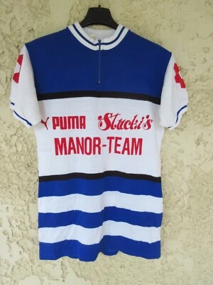 Maillot cycliste STUCKI'S MANOR-TEAM vintage TYROLIA shirt trikot jersey laine - Photo 1/3