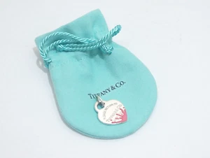 Tiffany & Co. silber rosa Emaille Spritzer Medium Herz Charm - Bild 1 von 4