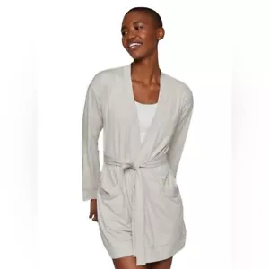 Fourlaps Stratus Wrap belted Cardigan Sweater color oatmeal beige size M medium - Picture 1 of 12