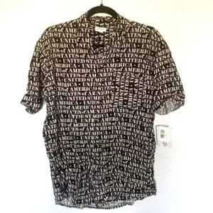 Mens LuLaRoe Michael Patriotic Button Up Shirt Unites States Of America Pattern - Picture 1 of 2