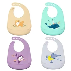 Bavaglini Silicone bambino, 2 pezzi Bavaglino Silicone Impermeabile Senza BPA - Foto 1 di 7