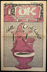 O.K. COMIC COMPANY #1 - Fold crease, o/w 7.5, OW - Tabloid - Comix - 1st print - Picture 1 of 2