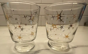 2 vasos Libbey Atomic Gold Star de colección vasos de chupito licor brandy starburst - Imagen 1 de 12