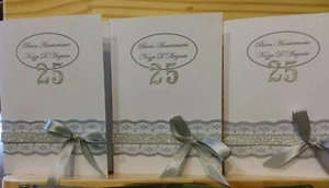 🌸1 Biglietto nozze d' Argento 25     10,5cm x15 cm - Foto 1 di 1
