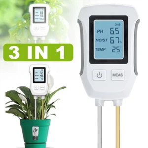 3 in 1 Digital Soil PH Tester Moisture Meter Test Kits Fits Garden Plant Lawns - Picture 1 of 17