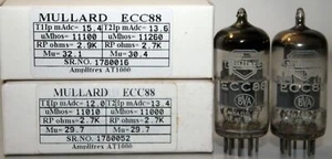 1MP ECC88 MULLARD hergestellt: Gt. Großbritannien Amplitrex AT1000 getestet #1780016 1780052 - Bild 1 von 8