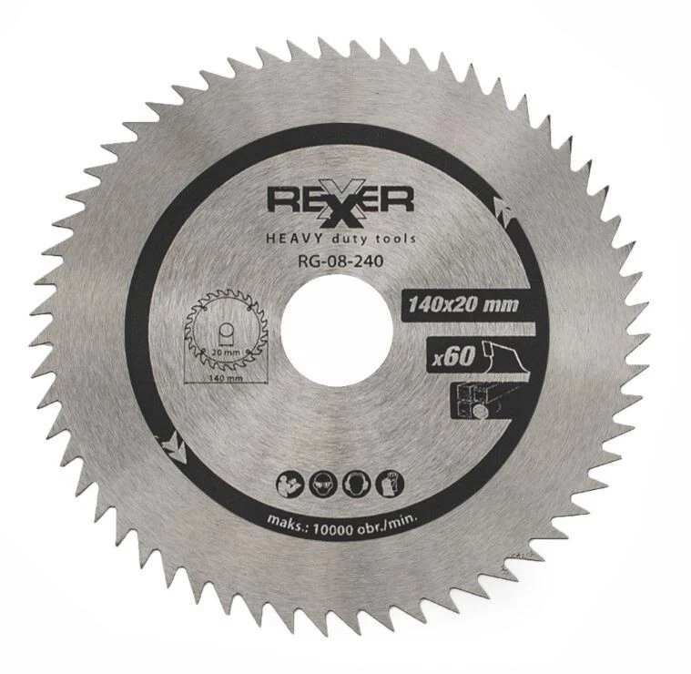 Sägeblatt 140 x 20 mm Z60 Chromstahl Kreissägeblatt für Holz Längs- Querschnitt - Bild 1 von 1