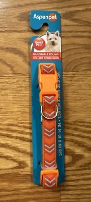 New! Aspen Pet Adjustable Collar 5/8 X 10-14 Inches Durable Orange Size Small - Image 1 of 2