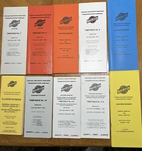 Chicago and North Western Employee Timetable - Lot of 10 different 1981-1989 - Picture 1 of 1