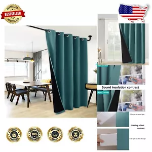 Elegant 100% Blackout Patio Drapery for Living Room - Sea Teal, 70" x 95" Panel - Picture 1 of 11