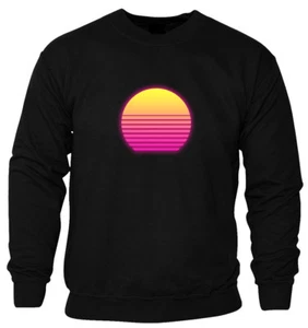 Vaporwave Sunset Japanese Logo Old School Unisex Sweatshirt Jumper Pullover - Picture 1 of 3