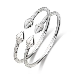 Spear .925 Sterling Silver West Indian Bangles, 1 pair - Picture 1 of 3