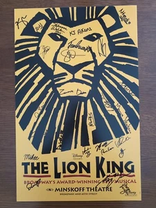 König der Löwen Das Musical Minskoff Theater handsigniertes Broadway Cast Poster 14 x 22 Zoll - Bild 1 von 1