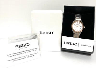 SEIKO - Reloj de cuarzo clásico de acero inoxidable y oro rosa para mujer - SUR322 / NUEVO CON ETIQUETAS Foto 1 de 4