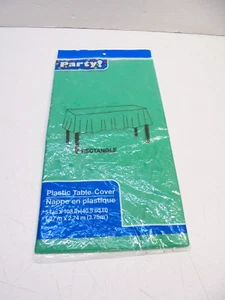 Green Plastic Table Cover 54" x 108" Party - Picture 1 of 3