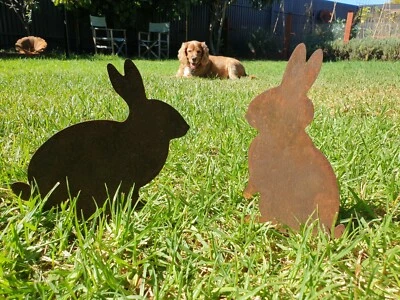 Bunny Rabbit - Australian Made Rusted Metal Garden Art - image 1 of 4