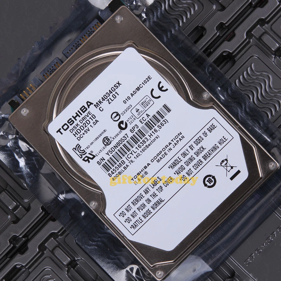 For TOSHIBA MK4034GSX 40 GB 5400 RPM SATA 2.5" Internal Hard Drive HDD - Image 1 of 1