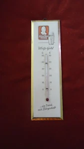 Thermometer Löwen Bräu Mekatz Brauerei Weiß-Gold, Imoglanz - Bild 1 von 2