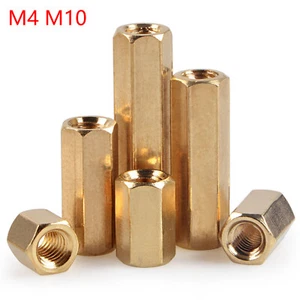 Feingewinde Distanzbolzen Messing Innen-Innen M4 M10 Hex Abstandsbolzen - Picture 1 of 10