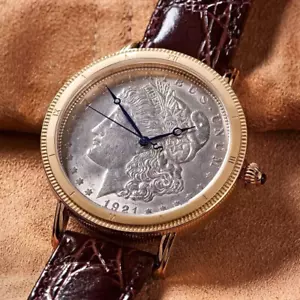 Stauer Designer Morgan Silver Dollar Mens Watch Swiss Quartz Water Resistant - Picture 1 of 6