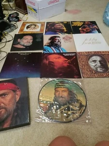 RARE-WILLIE NELSON 9 album set +1 Willie Nelson contains picture disc & poster - Picture 1 of 11