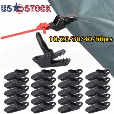10/20/30/50x Awning Tarp Clamp Set Tent Clips Hangers Survival Emergency Grommet - Image 1 of 4