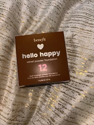 BENEFIT COSMETICS Hello Happy Velvet Powder Foundation .25oz NIB Shade 12 - Изображение 1 из 4