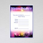 1-100 Pack Neon Party Invitations Birthday Invites Glow In The Dark Night